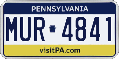 PA license plate MUR4841