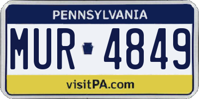 PA license plate MUR4849