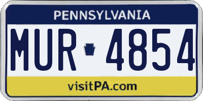 PA license plate MUR4854