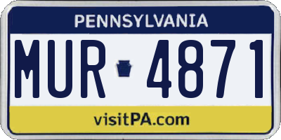 PA license plate MUR4871