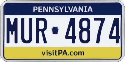 PA license plate MUR4874