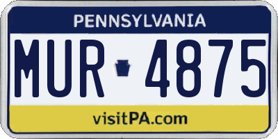 PA license plate MUR4875