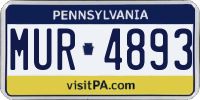 PA license plate MUR4893