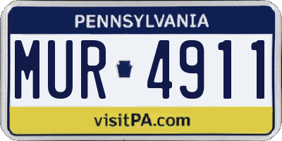 PA license plate MUR4911