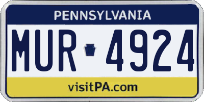PA license plate MUR4924