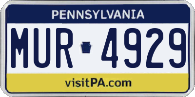 PA license plate MUR4929