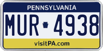 PA license plate MUR4938
