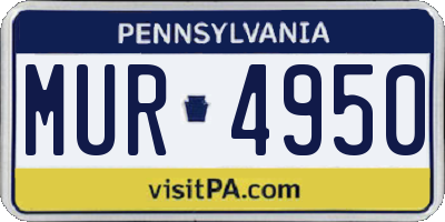 PA license plate MUR4950