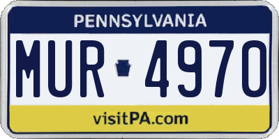 PA license plate MUR4970