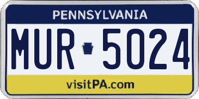 PA license plate MUR5024