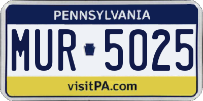 PA license plate MUR5025