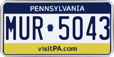 PA license plate MUR5043