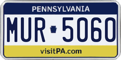 PA license plate MUR5060