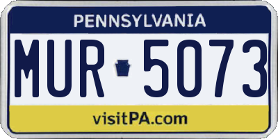 PA license plate MUR5073
