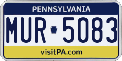 PA license plate MUR5083
