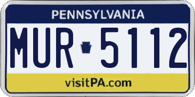 PA license plate MUR5112