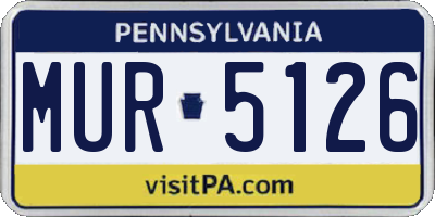 PA license plate MUR5126