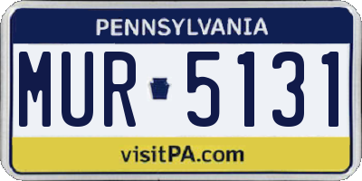 PA license plate MUR5131