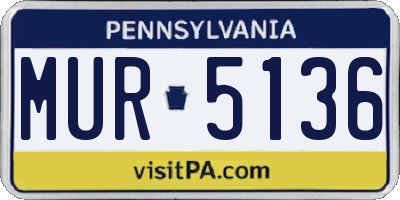 PA license plate MUR5136