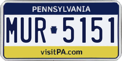 PA license plate MUR5151