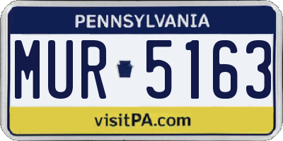 PA license plate MUR5163