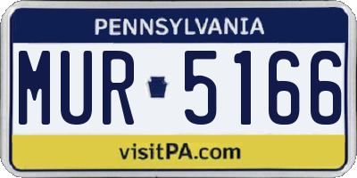 PA license plate MUR5166