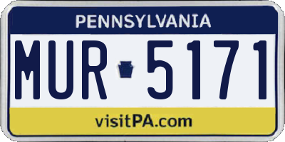 PA license plate MUR5171