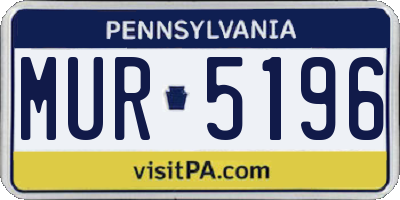 PA license plate MUR5196