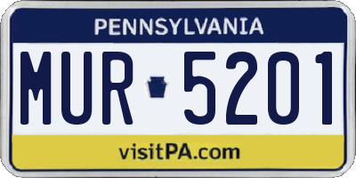 PA license plate MUR5201