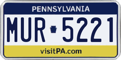 PA license plate MUR5221