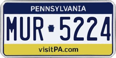 PA license plate MUR5224