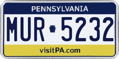 PA license plate MUR5232