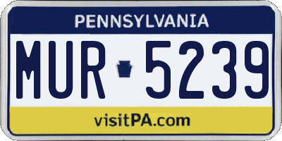 PA license plate MUR5239