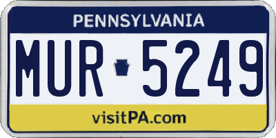 PA license plate MUR5249
