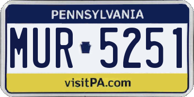 PA license plate MUR5251