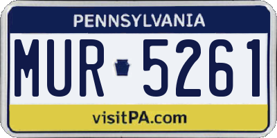 PA license plate MUR5261