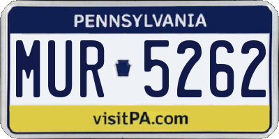 PA license plate MUR5262