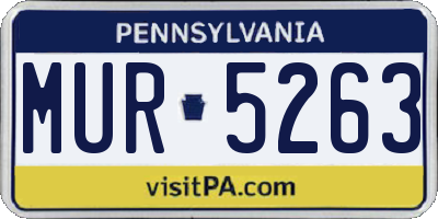 PA license plate MUR5263