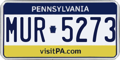 PA license plate MUR5273