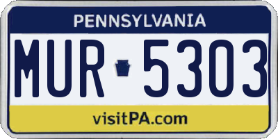 PA license plate MUR5303