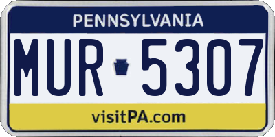 PA license plate MUR5307