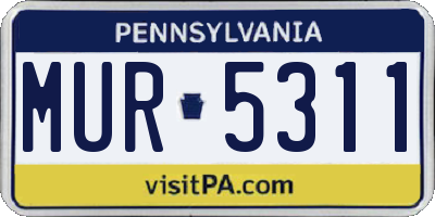 PA license plate MUR5311