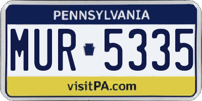 PA license plate MUR5335