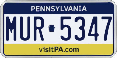 PA license plate MUR5347