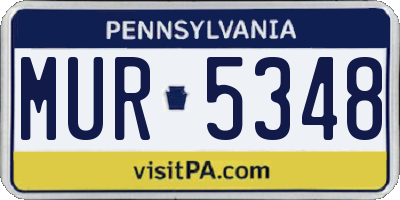 PA license plate MUR5348