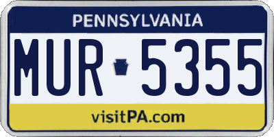 PA license plate MUR5355