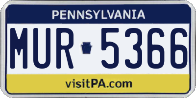 PA license plate MUR5366