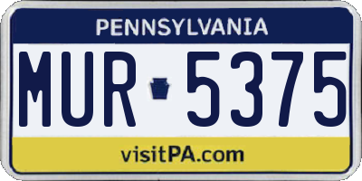 PA license plate MUR5375
