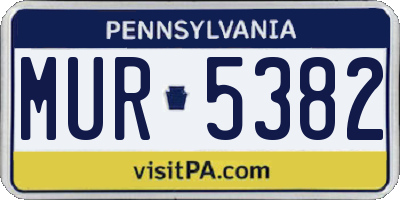 PA license plate MUR5382