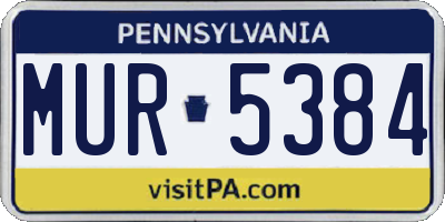 PA license plate MUR5384